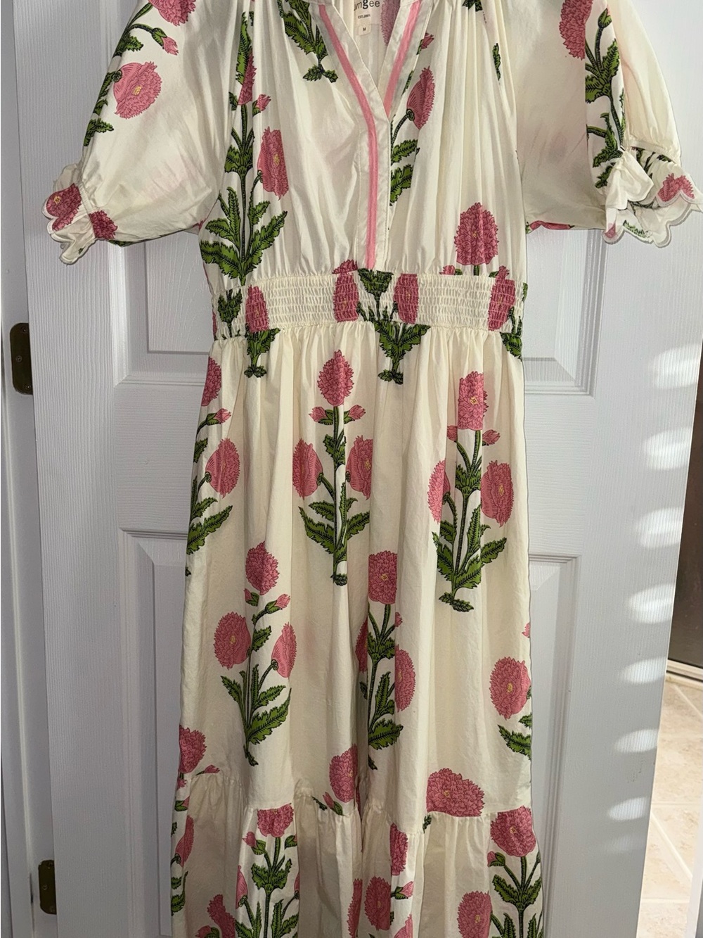 Umgee Floral Pink & Cream Dress
